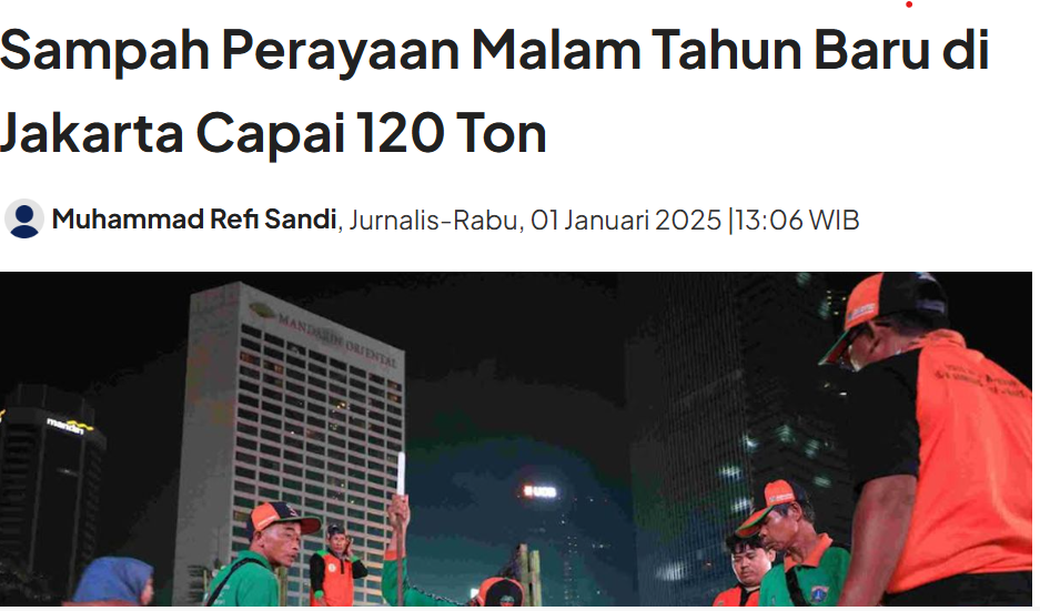 Sampah Tahun Baru Jakarta